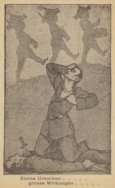 Small Causes... Big Effects. German Anti-War Illustration, Issued by WILPF, Late 1920s by German School
