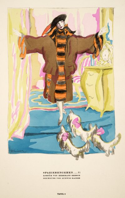 Walking...?!, advertisement for Costume by Hermann Gerson, from Styl, pub.1922 by German School