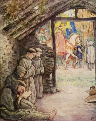 St Francis and His Followers in the Sanctuary of Rivotorto by German School