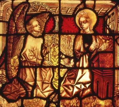 Stained glass window depicting the Annunciation, German, c.1450 by German School