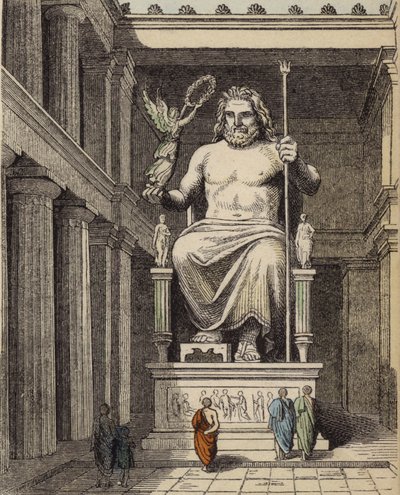 Statue of Zeus in the Ancient Greek Temple at Olympia by German School