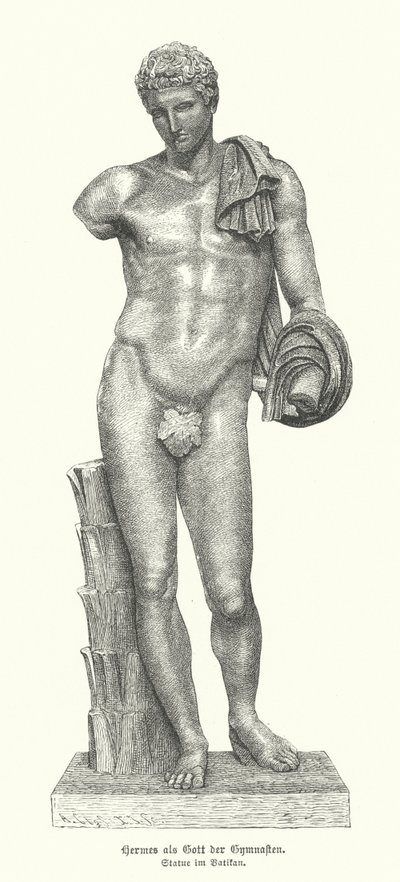 Statue of the Ancient Greek God Hermes as the God of Gymnasts by German School