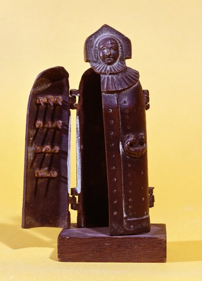 Statuette of the Nuremberg black Virgin, reduction of a 15th century statue, used for torturing the witches by German School