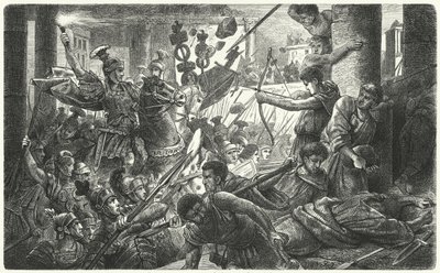 Sulla enters Rome with his army, 88 BC by German School