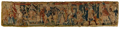 Tapestry depicting Moses throwing down Pharaoh