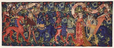 Tapestry Depicting Two Lovers and Mythical Creatures, Basel, c.1480 by German School