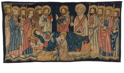 Tapestry panel depicting the Death of the Virgin by German School