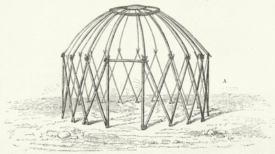 Tatar tent frame (engraving) by German School