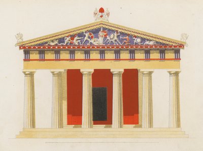 Temple of Aphaea, Aegina, Greece by German School