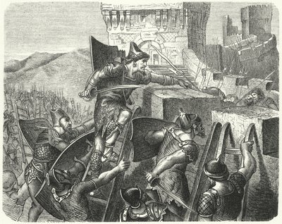The Babylonians Storming the Walls of Jerusalem (engraving) by German School