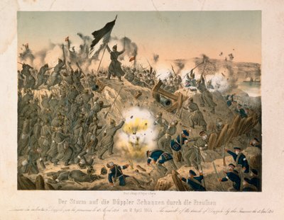 The Battle of Dybboel in the Second Schleswig War, on 18 April 1864, published by Verlag A. Felgner, Berlin, 1864 by German School