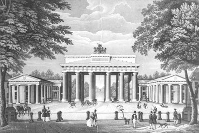 The Brandenburg Gate in Berlin, mid 19th century by German School