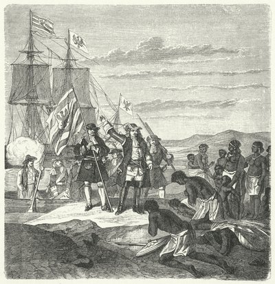 The Brandenburgers landing on the coast of Guinea by German School