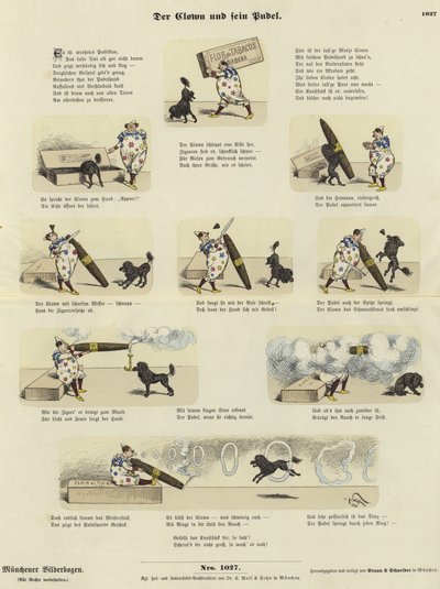 The Clown and His Poodle by German School