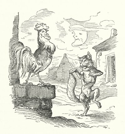 The Cock And The Fox by German School