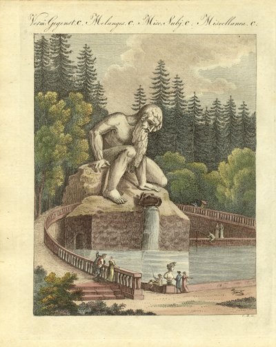 The Colossus in the garden of the Palace Pratolino near Florence by German School
