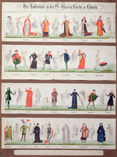 The Dance of Death from the Marienkirche in Luebeck by German School