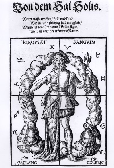 The Four Humours, from Quinta Essentia by Leonhart Thurneisser zun Thurn published in Leipzig, 1574 by German School
