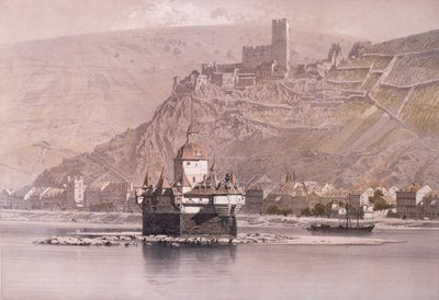 The Island Fortress of Pfalzgrafenstein and Schloss Gutenfels at Kaub by German School