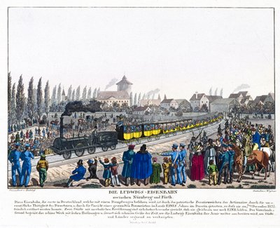 The Opening of the Nuremberg-Furth Railway, 7th December 1835 by German School