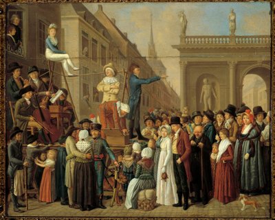 The Stage Scene Street Show with Musicians and Comedians by German School