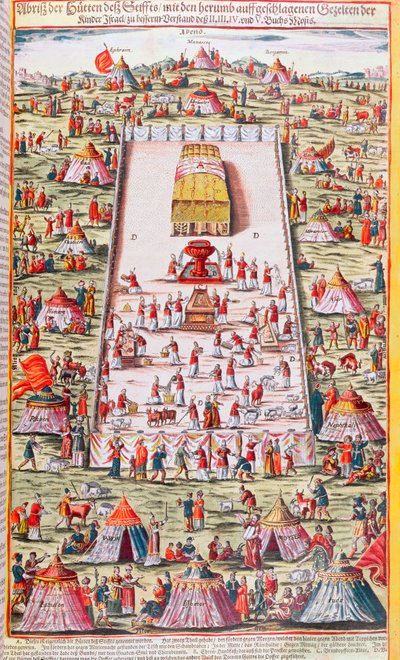 The Tribes of Israel Reunited around the Ark of the Covenant in the Sinai Desert, after the Exodus from Egypt, c.1630 by German School