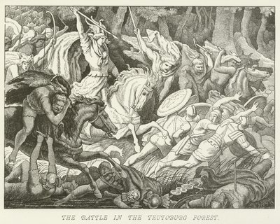 The battle in the Teutoburg Forest by German School