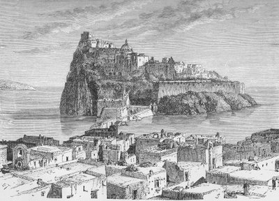 The castle of the volcanic island of Ischia by German School