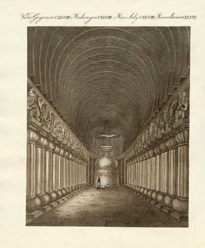 The caves of Carli in India by German School
