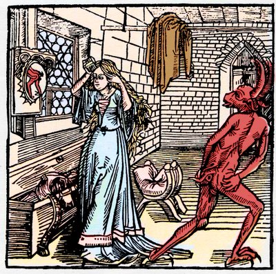 The Lady Admiring Herself in the Mirror Sees Only a Reflection of the Demon
