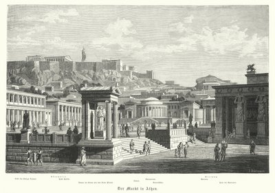 The Market in Athens, Ancient Greece by German School