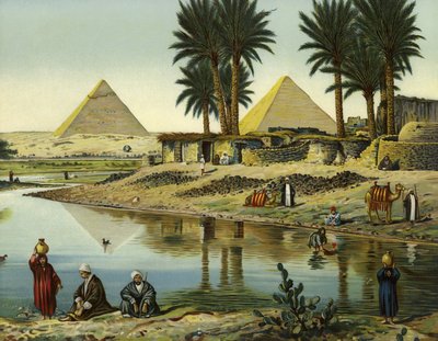 The pyramids of Giza by German School