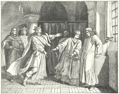 The reconciliation of Louis IV and Frederick the Fair, rival claimants to the German throne by German School