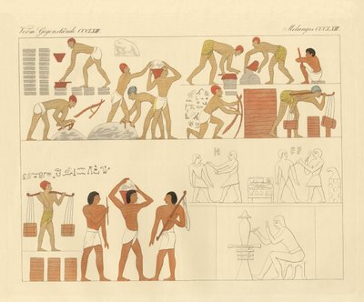 The servitude of the Jews in Egypt represented on a 3000 years old picture in a tomb in Upper-Egypt by German School