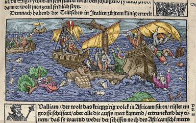 The shipwreck. Engraving from 