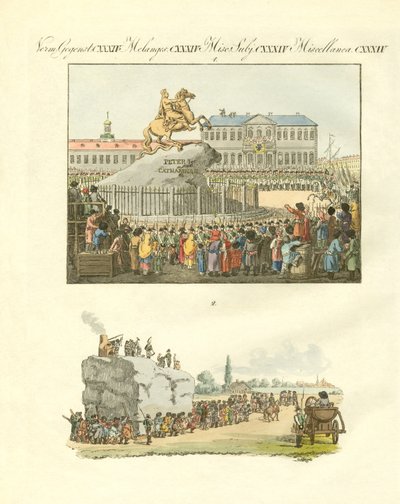 The Statue of Peter The Great on Horse in St. Petersburg by German School