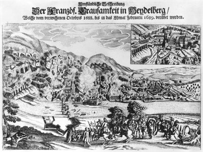 The Taking and Destruction of Heidelberg by the French in February 1689 by German School