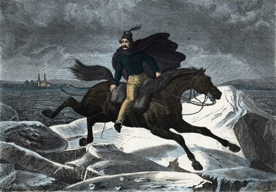 The tale of Sandor on his horse Tartar galloping on the ice river of the Danube. From 