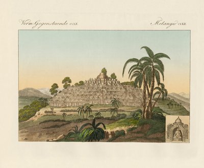 The Temple of Buddha of Borobudur in Java by German School