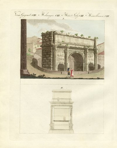 The triumphal Arch of Emperor Septimius Severus by German School