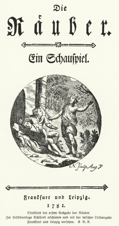 Title page of the first edition of Friedrich Schiller