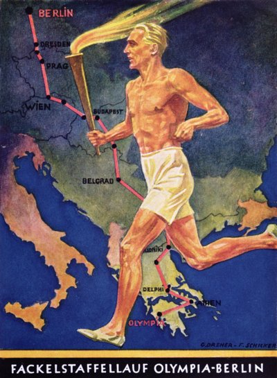 Torch Bearer at the Berlin Olympic Games, 1936 by German School