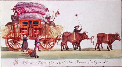 Transport of a Marriage Bed after the Wedding of Farmers from Eger (now Ched) in Bohemia (now Czech Republic) by German School
