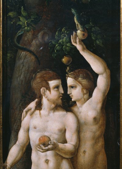 Triptych of the Creation, Adam and Eve, left panel (detail) by German School
