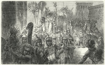 Triumphal Procession of an Ancient Egyptian Pharaoh (engraving) by German School