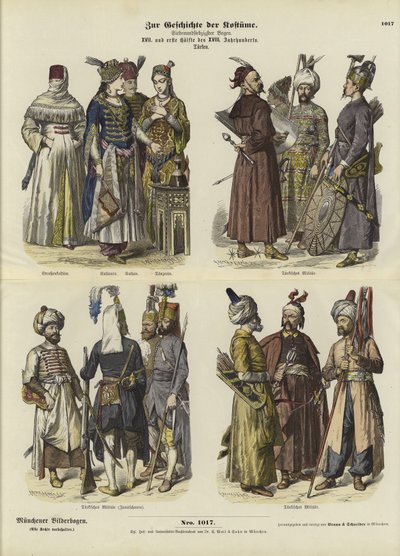 Turkish Costumes, 17th and First Half of 18th Century by German School