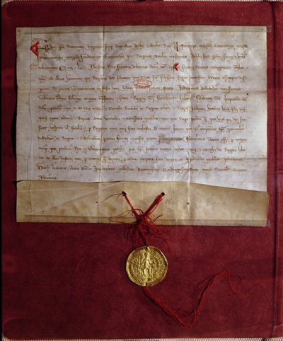 Undertaking by the Emperor Frederick II to supply King Louis IX with horses, arms and provisions for the Seventh Crusade, 1246 by German School
