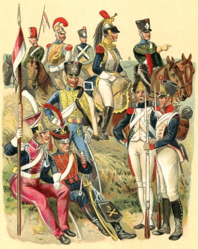 Uniforms of French troops at the time of Napoleon I, from 