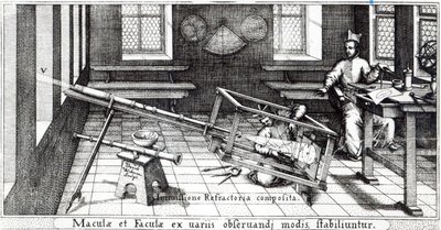 Various methods of observing sunspots, illustration from 