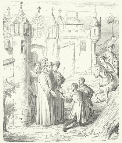 Venetian merchants Niccolo and Maffeo Polo leaving Constantinople for the east by German School